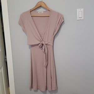 Ginger G Faux wrap dress In Dusy Rose